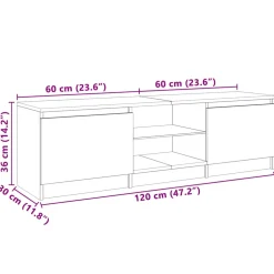 vidaXL Tv-meubel met LED-verlichting 120x30x36 cm wit
