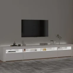 vidaXL Tv-meubel met LED-verlichting 240x35x40 cm wit
