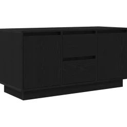 vidaXL Tv-meubel met LED-verlichting 100x41x50 cm zwart eikenkleurig