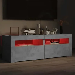 vidaXL Tv-meubel met LED-verlichting 120x35x40 cm betongrijs