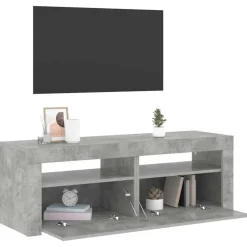 vidaXL Tv-meubel met LED-verlichting 120x35x40 cm betongrijs