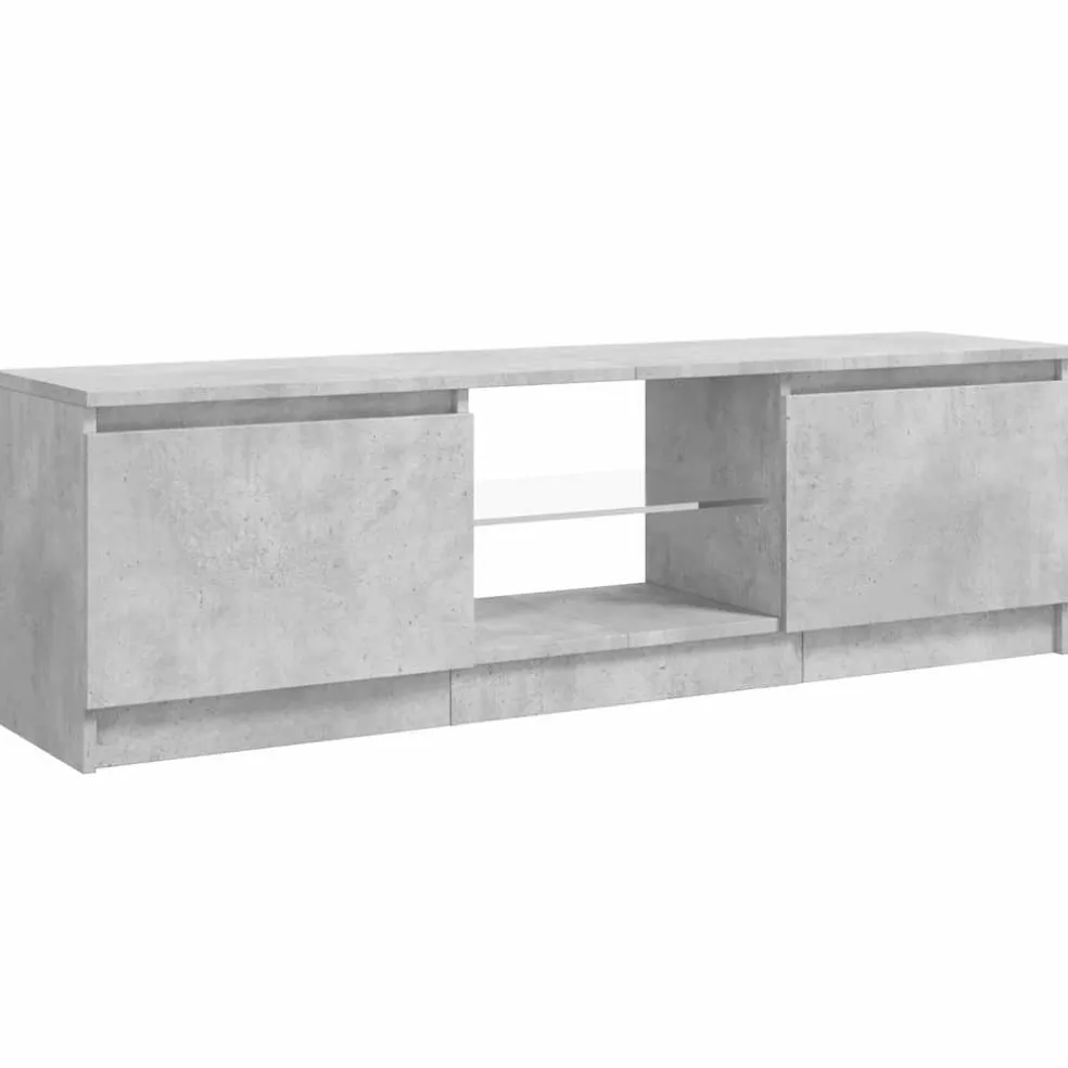 vidaXL Tv-meubel met LED-verlichting 120x30x36 cm betongrijs