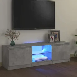 vidaXL Tv-meubel met LED-verlichting 120x30x36 cm betongrijs
