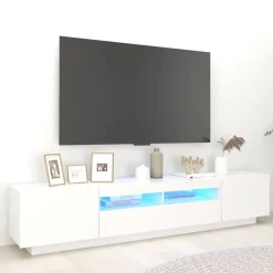 vidaXL Tv-meubel met LED-verlichting 200x35x40 cm wit