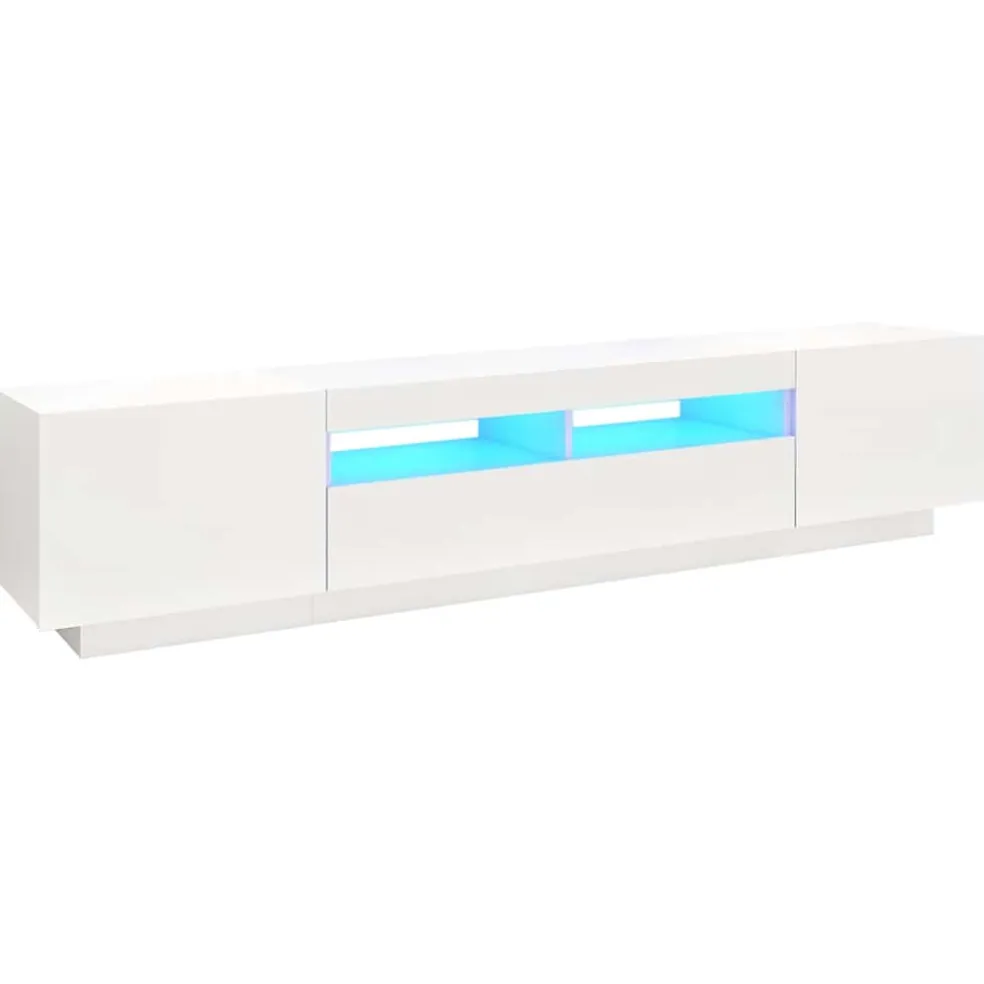 vidaXL Tv-meubel met LED-verlichting 200x35x40 cm wit