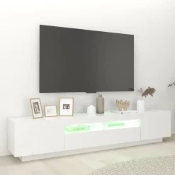 vidaXL Tv-meubel met LED-verlichting 200x35x40 cm wit
