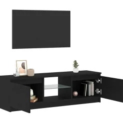 vidaXL Tv-meubel met LED 120x30x36 cm bewerkt hout zwart eiken