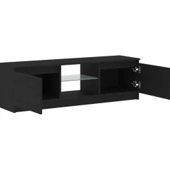 vidaXL Tv-meubel met LED 120x30x36 cm bewerkt hout zwart eiken
