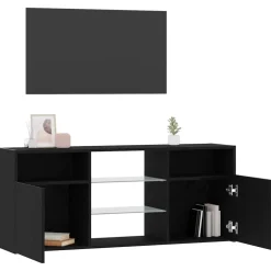 vidaXL Tv-meubel met LED 120x30x50 cm bewerkt hout zwart eiken