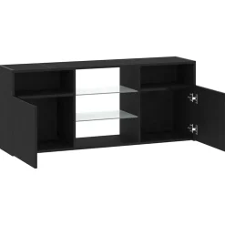 vidaXL Tv-meubel met LED 120x30x50 cm bewerkt hout zwart eiken