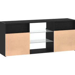 vidaXL Tv-meubel met LED 120x30x50 cm bewerkt hout zwart eiken