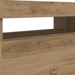 vidaXL Tv-meubel met LED 120x35x40 cm bewerkt hout artisanaal eiken