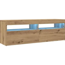 vidaXL Tv-meubel met LED 120x35x40 cm bewerkt hout artisanaal eiken