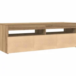 vidaXL Tv-meubel met LED 120x35x40 cm bewerkt hout artisanaal eiken