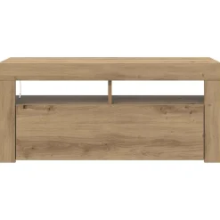 vidaXL Tv-meubel met LED 90x35x40 cm bewerkt hout artisanaal eiken