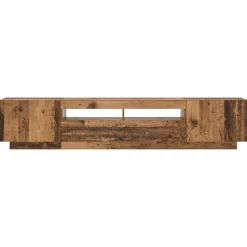 vidaXL Tv-meubel met LED 200x35x40 cm bewerkt hout oud hout