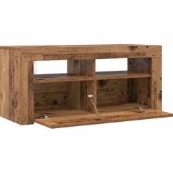 vidaXL Tv-meubel met LED 90x35x40 cm bewerkt hout oud hout