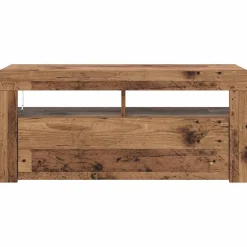 vidaXL Tv-meubel met LED 90x35x40 cm bewerkt hout oud hout