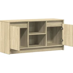 vidaXL Tv-meubel met LED 100x34x50 cm bewerkt hout sonoma eikenkleurig