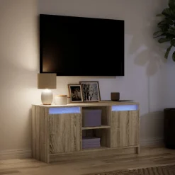 vidaXL Tv-meubel met LED 100x34x50 cm bewerkt hout sonoma eikenkleurig