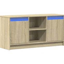 vidaXL Tv-meubel met LED 100x34x50 cm bewerkt hout sonoma eikenkleurig