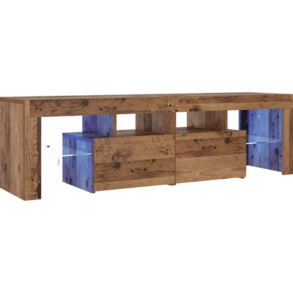 vidaXL Tv-meubel met LED 140x36,5x40 cm bewerkt hout oud hout