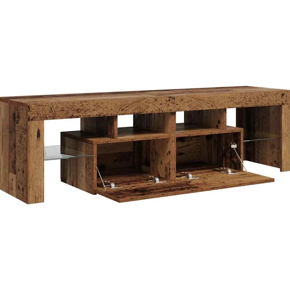 vidaXL Tv-meubel met LED 140x36,5x40 cm bewerkt hout oud hout