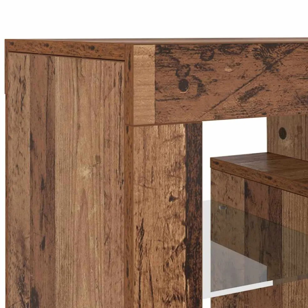 vidaXL Tv-meubel met LED 140x36,5x40 cm bewerkt hout oud hout