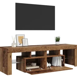 vidaXL Tv-meubel met LED 140x36,5x40 cm bewerkt hout oud hout