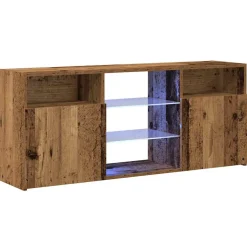 vidaXL Tv-meubel met LED 120x30x50 cm bewerkt hout oud hout