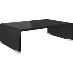 vidaXL Tv-meubel/monitorverhoger zwart 40x25x11 cm glas