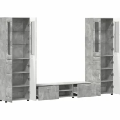 vidaXL Tv-meubelset FLORIN 3 st Beton Grijs Bewerkt hout