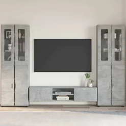 vidaXL Tv-meubelset FLORIN 3 st Beton Grijs Bewerkt hout