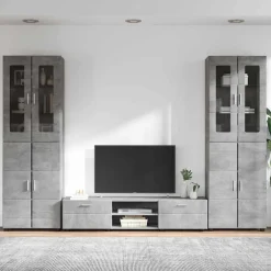 vidaXL Tv-meubelset FLORIN 3 st Beton Grijs Bewerkt hout