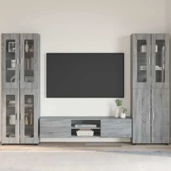 vidaXL Tv-meubelset FLORIN 3 st Grijs Sonoma Bewerkt hout