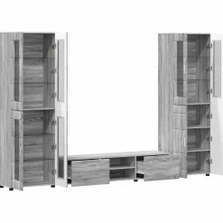 vidaXL Tv-meubelset FLORIN 3 st Grijs Sonoma Bewerkt hout