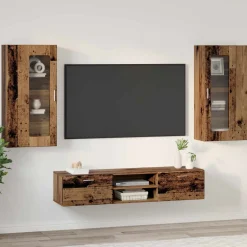 vidaXL Tv-meubelset FLORIN 3 st Oudhout Bewerkt hout