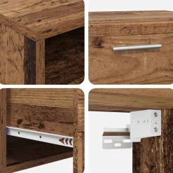 vidaXL Tv-meubelset FLORIN 3 st Oudhout Bewerkt hout