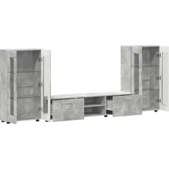 vidaXL Tv-meubelset FLORIN 3 st Beton Grijs Bewerkt hout