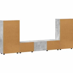 vidaXL Tv-meubelset FLORIN 3 st Beton Grijs Bewerkt hout