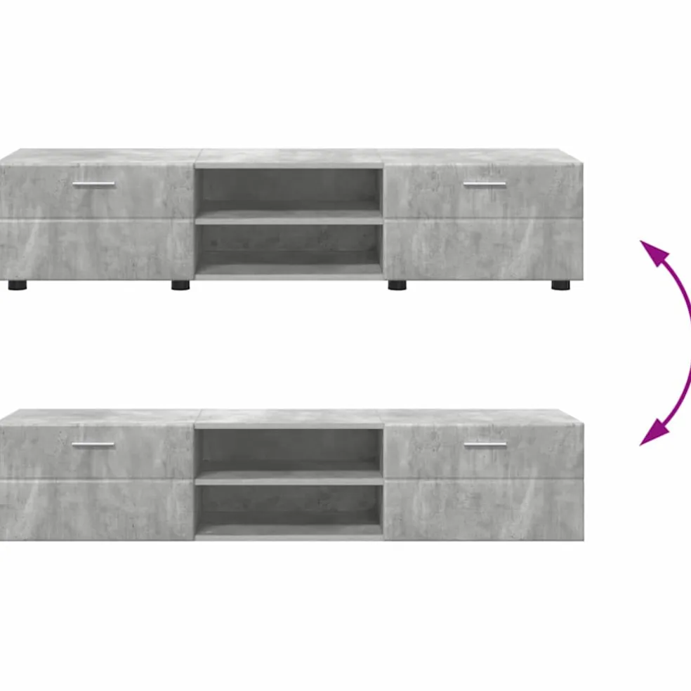 vidaXL Tv-meubelset FLORIN 3 st Beton Grijs Bewerkt hout