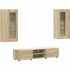 vidaXL Tv-meubelset FLORIN 3 st Sonoma Eiken Bewerkt hout