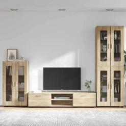 vidaXL Tv-meubelset FLORIN 3 st Sonoma Eiken Bewerkt hout
