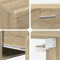 vidaXL Tv-meubelset FLORIN 3 st Sonoma Eiken Bewerkt hout