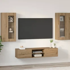 vidaXL Tv-meubelset FLORIN 3 st Artisan Eiken Bewerkt hout