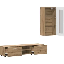 vidaXL Tv-meubelset FLORIN 3 st Artisan Eiken Bewerkt hout