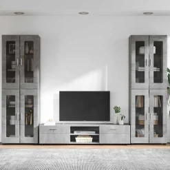 vidaXL Tv-meubelset FLORIN 3 st Beton Grijs Bewerkt hout