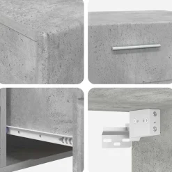 vidaXL Tv-meubelset FLORIN 3 st Beton Grijs Bewerkt hout