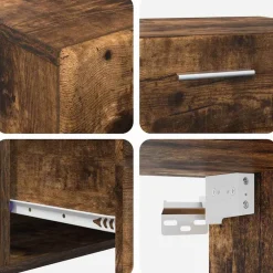 vidaXL Tv-meubelset FLORIN 3 st Gerookt eiken Bewerkt hout