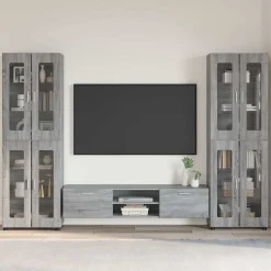 vidaXL Tv-meubelset FLORIN 3 st Gerookt eiken Bewerkt hout